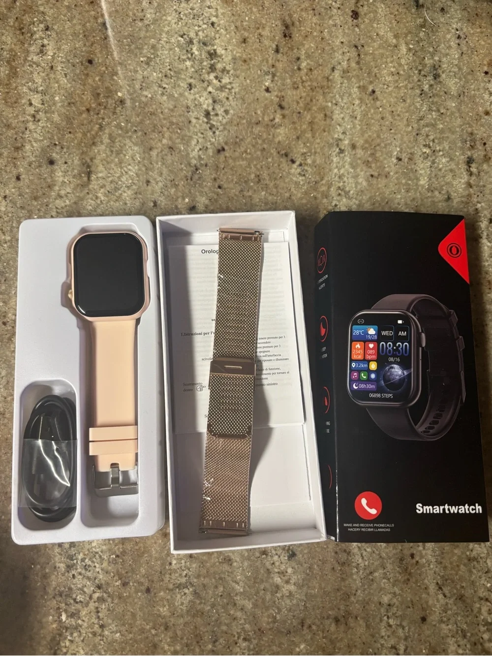 Pink Silicone-Band Smartwatch with Touchscreen